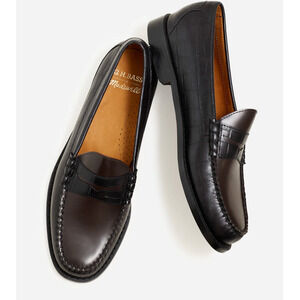 Madewell x G.H.BASS Mens Larson Weejuns® Loafers Black Brown Leather Sz 10.5 NIB